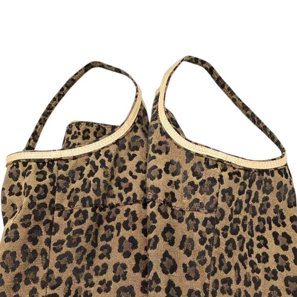 FENDI Vintage FF Logo Leopard Midi Dress One-piece #44 Brown Black [105688] - Picture 7 of 12